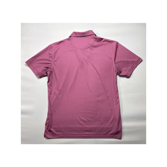 Peter Millar Summer Comfort Men's Short Sleeve Pink Geo Print Polo Shirt - M - Picture 3 of 5